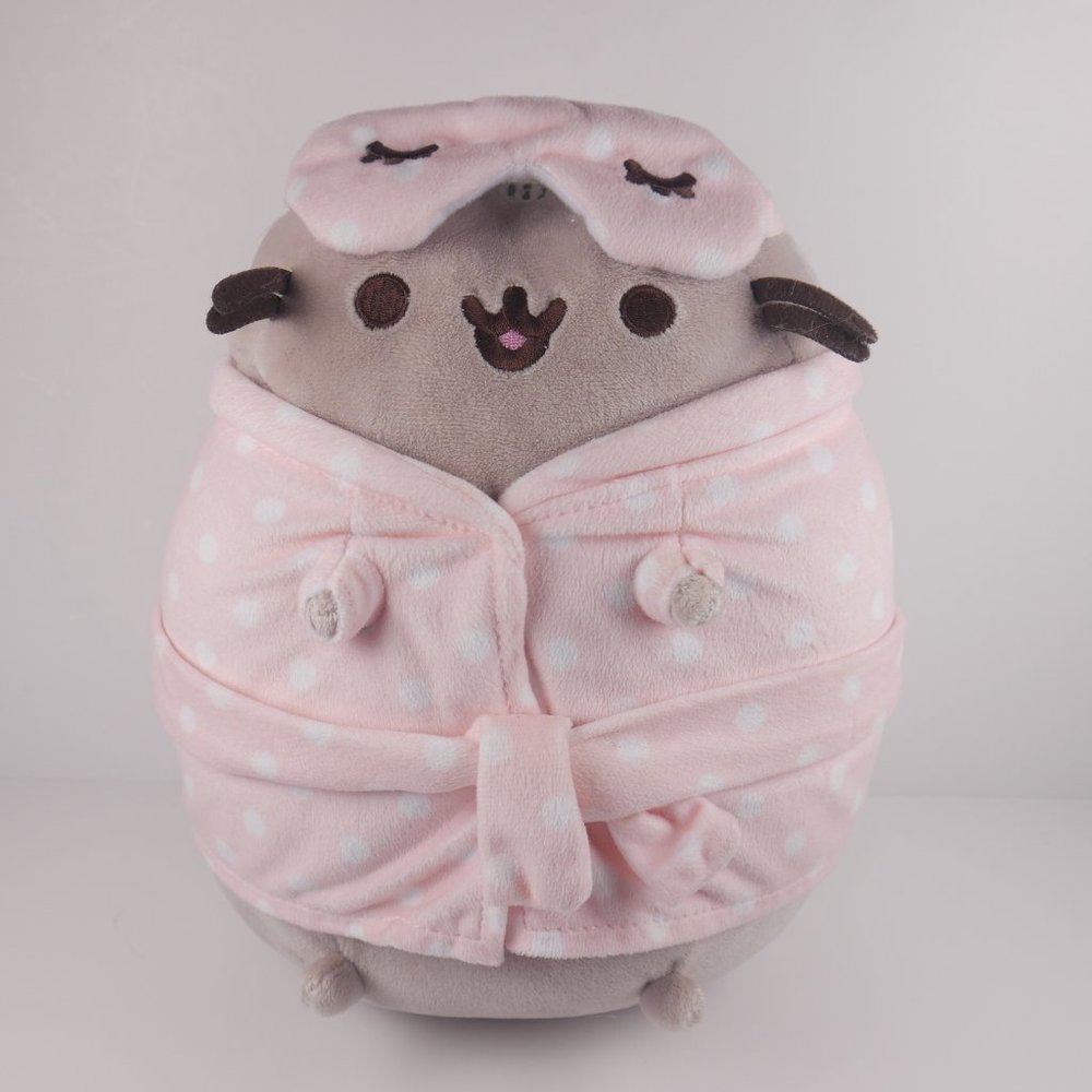 Sleepover Pusheen Plush 9" Pink Polka Dot PJs pajamas sleep mask Exclusive